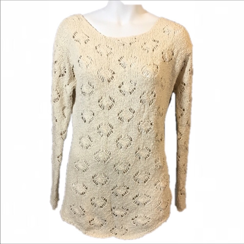 Tart cream textured sweater tunic EUC